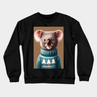 Koala in a Christmas Pullover Crewneck Sweatshirt